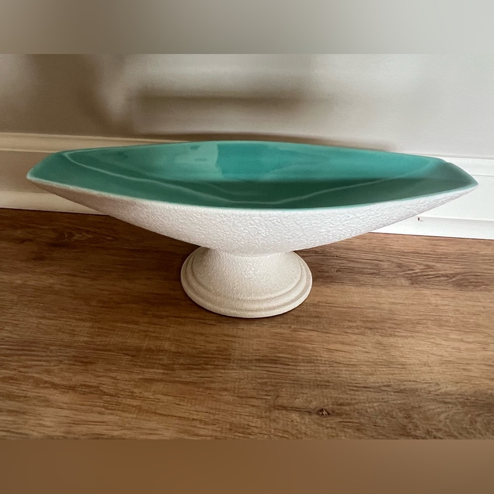 Vintage MCM Royal Haeger 1960's Canoe/Octagon Large Pedestal Bowl/Compote #124